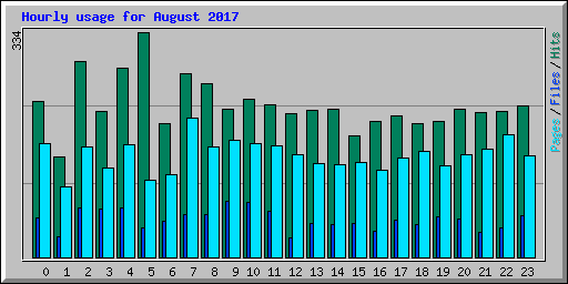 Hourly usage for August 2017