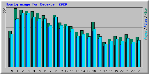 Hourly usage for December 2020