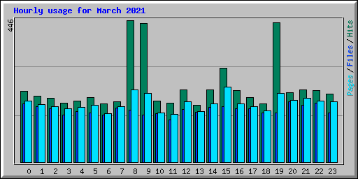 Hourly usage for March 2021